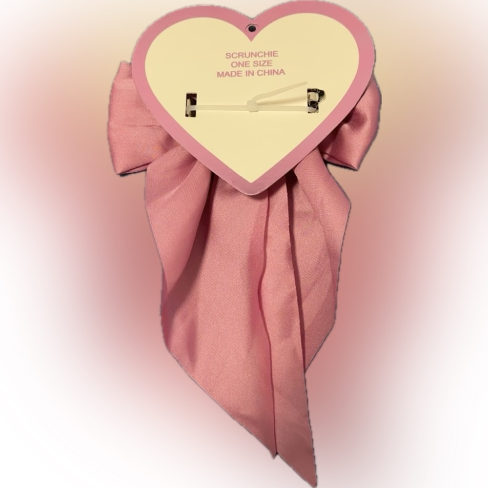Oversized Pink Satin Ribbon Bow Hair Clip - Picture 4 of 5